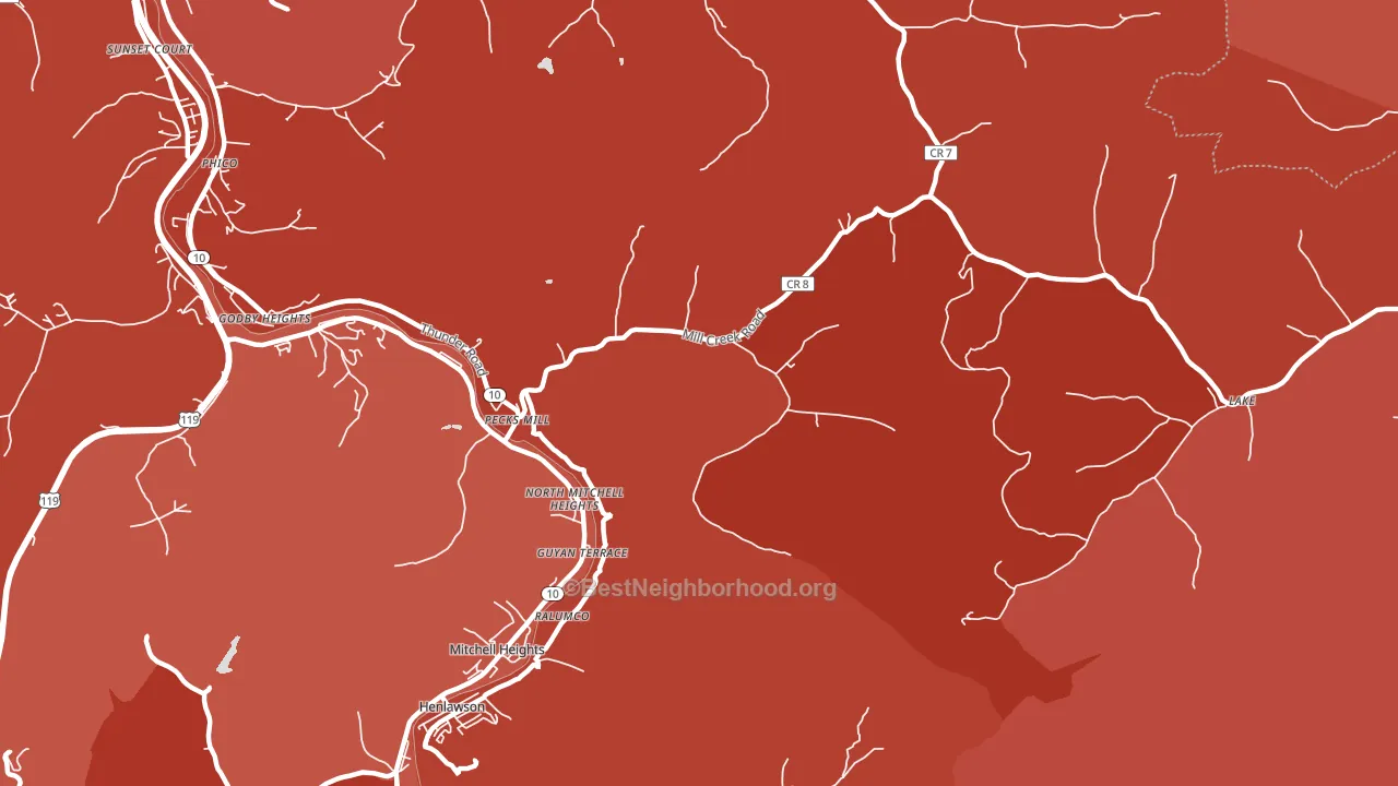 25547, WV block-group political-lean map