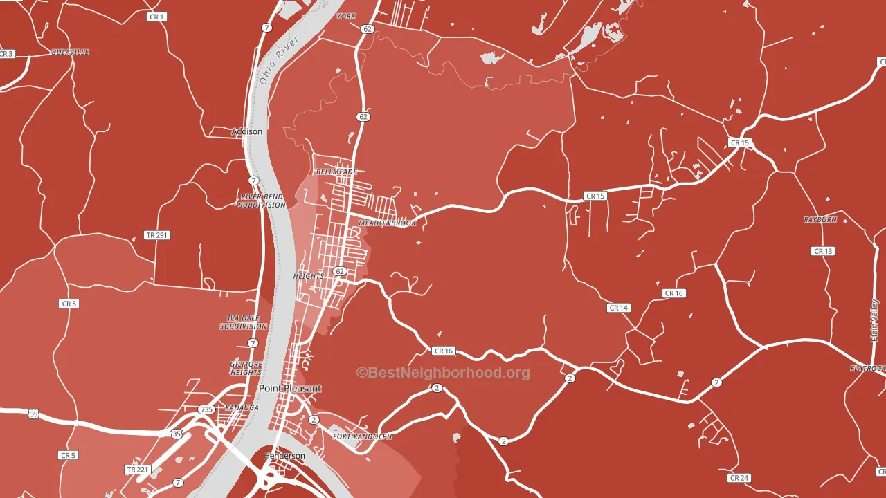 25550, WV block-group political-lean map
