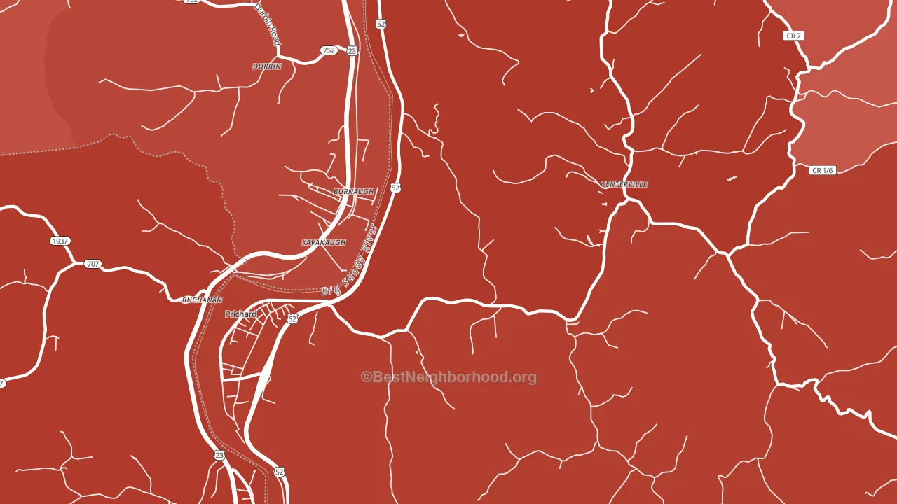 25555, WV block-group political-lean map