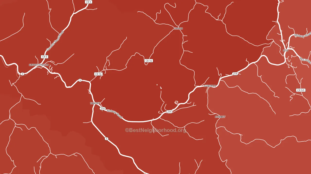 25573, WV block-group political-lean map