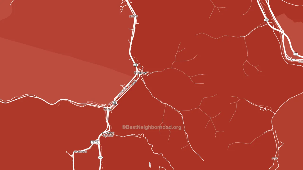 25612, WV block-group political-lean map