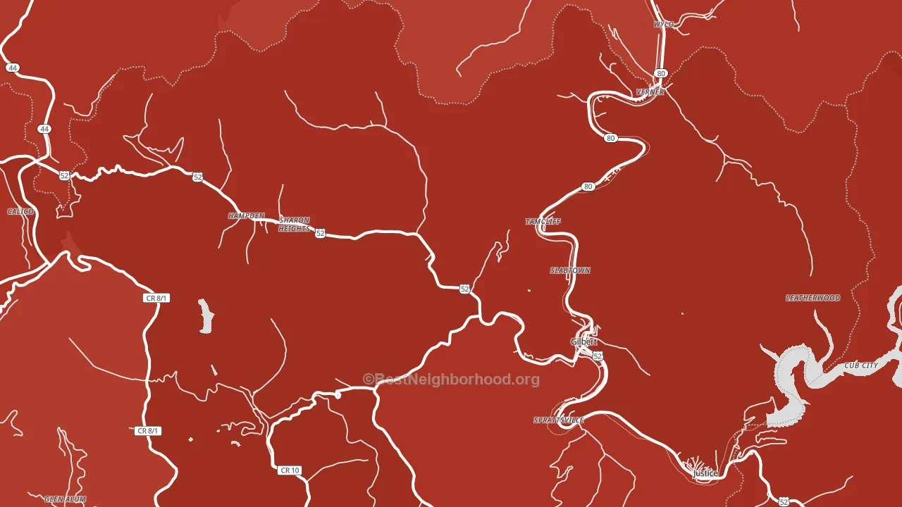 25621, WV block-group political-lean map