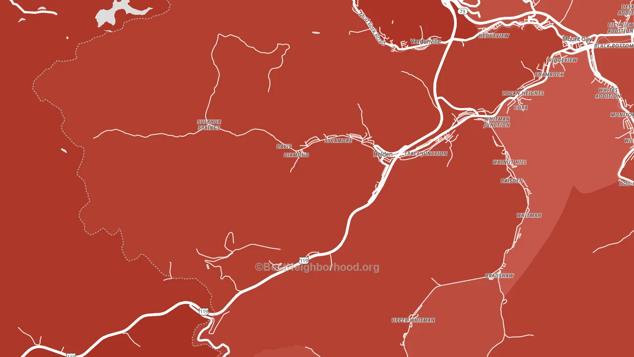 25625, WV block-group political-lean map