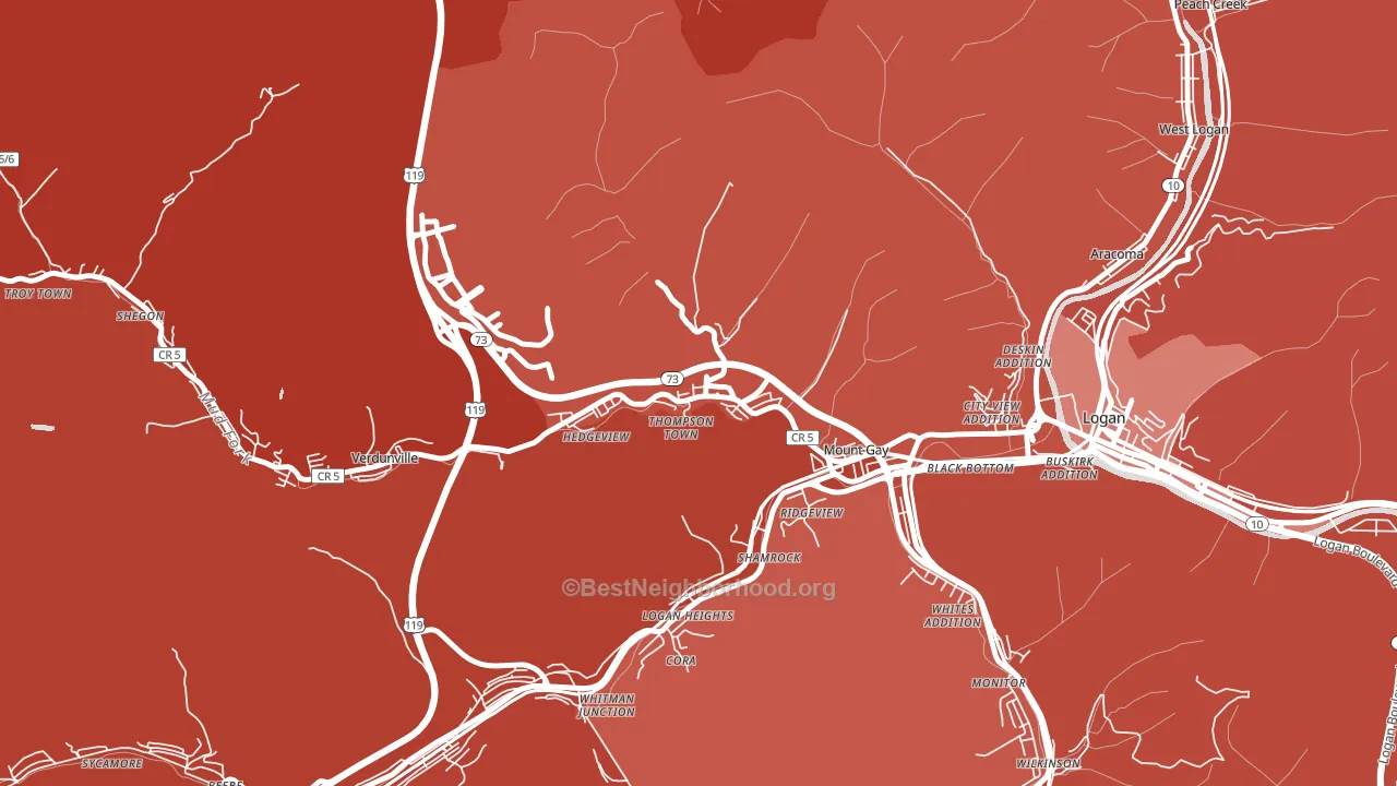 25637, WV block-group political-lean map