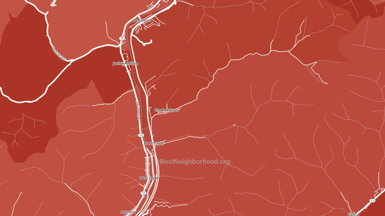 25639, WV block-group political-lean map