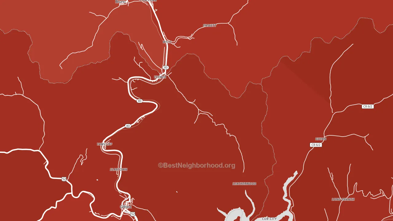 25650, WV block-group political-lean map