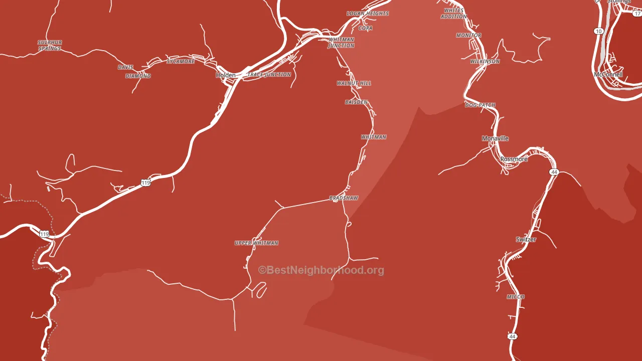 25652, WV block-group political-lean map