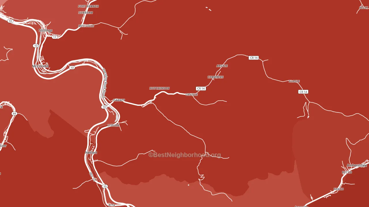 25654, WV block-group political-lean map