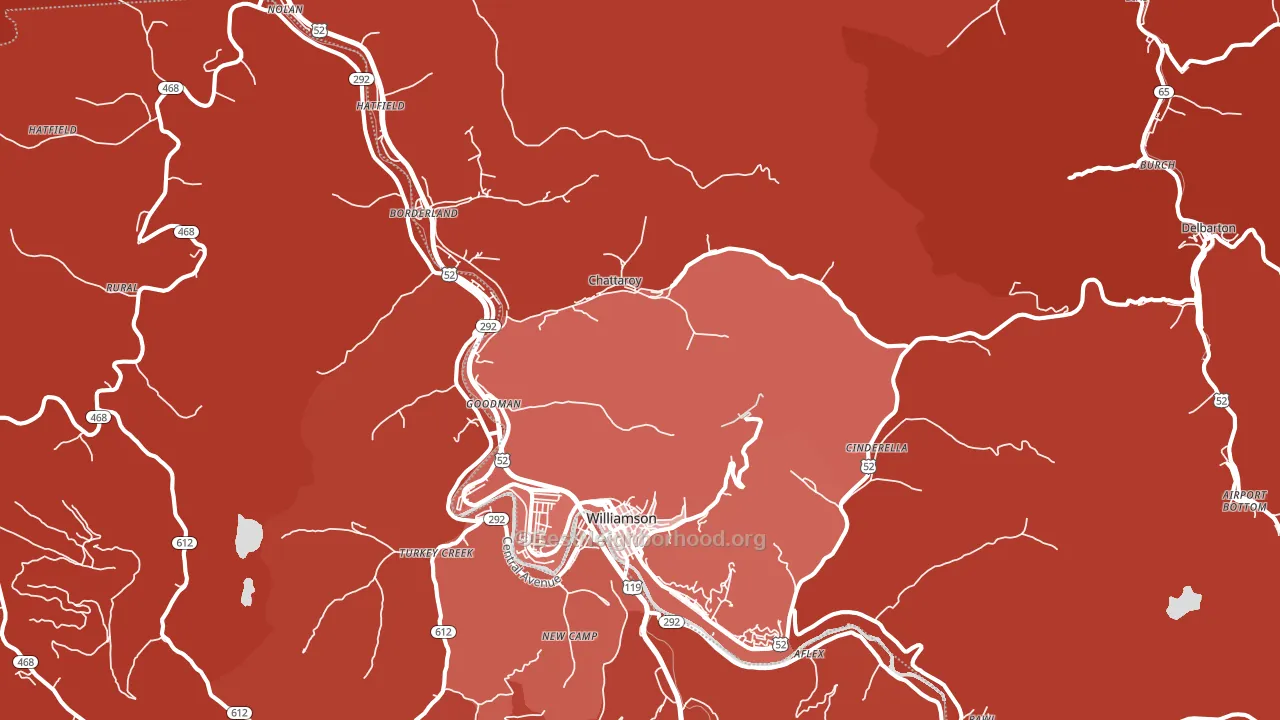 25661, WV block-group political-lean map