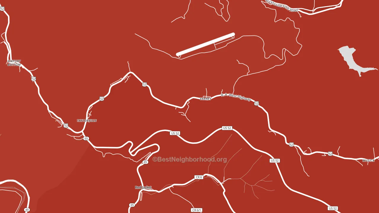 25696, WV block-group political-lean map