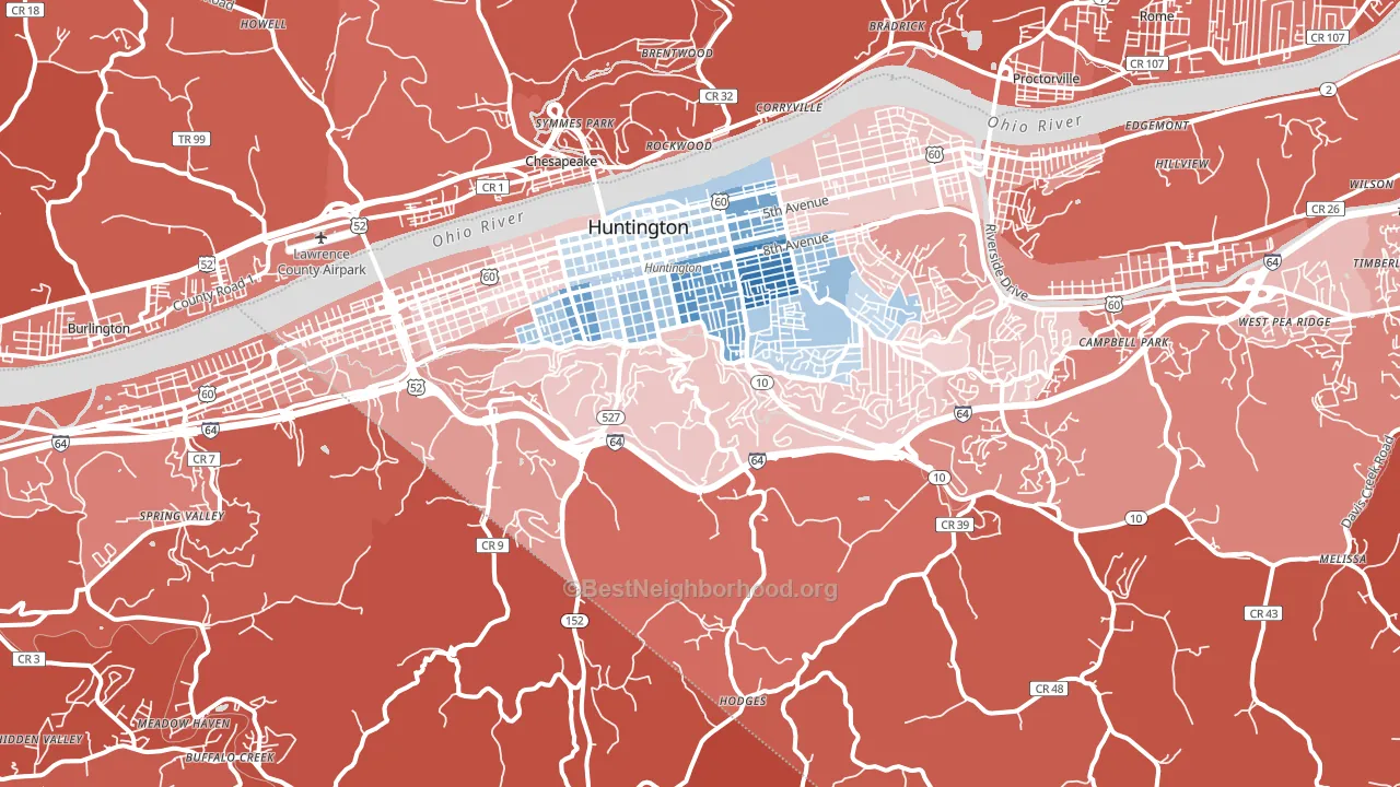 25701, WV block-group political-lean map