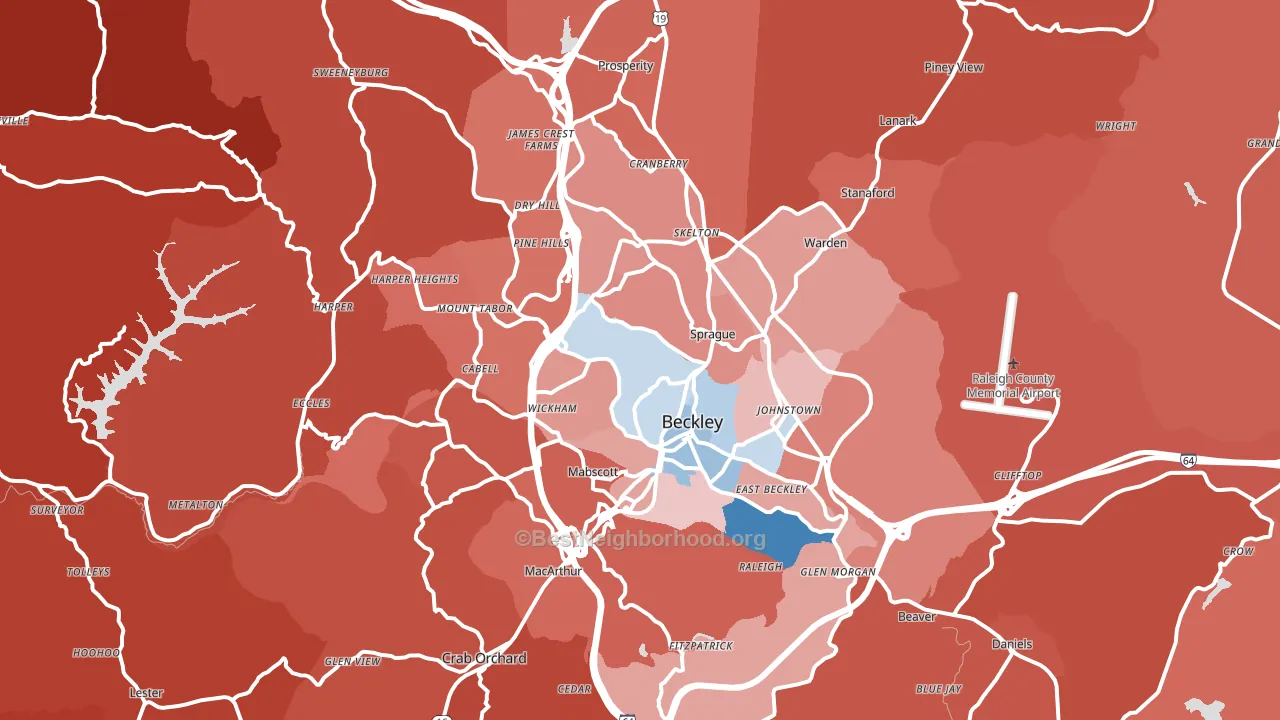 25801, WV block-group political-lean map