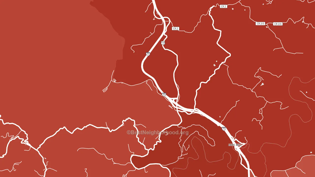 25820, WV block-group political-lean map