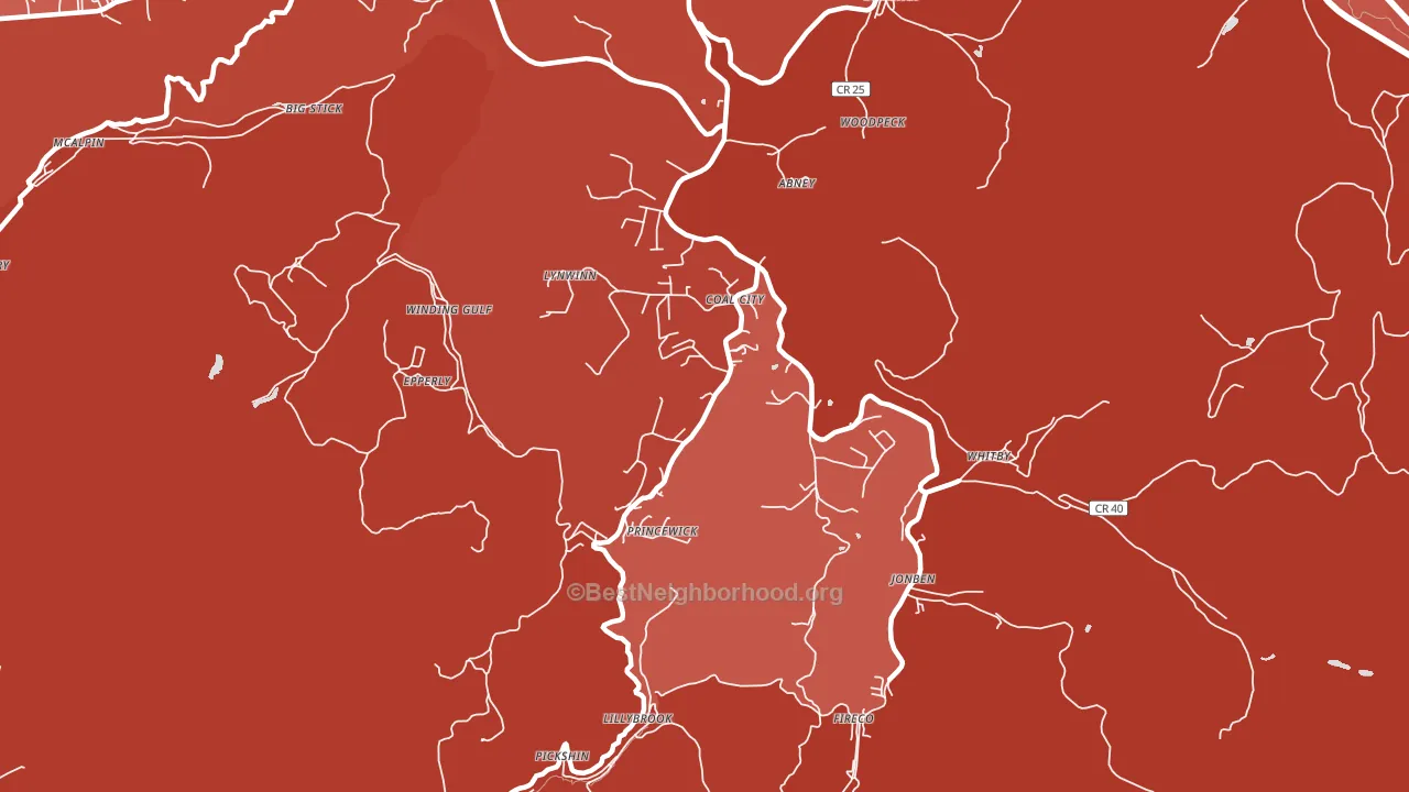 25823, WV block-group political-lean map