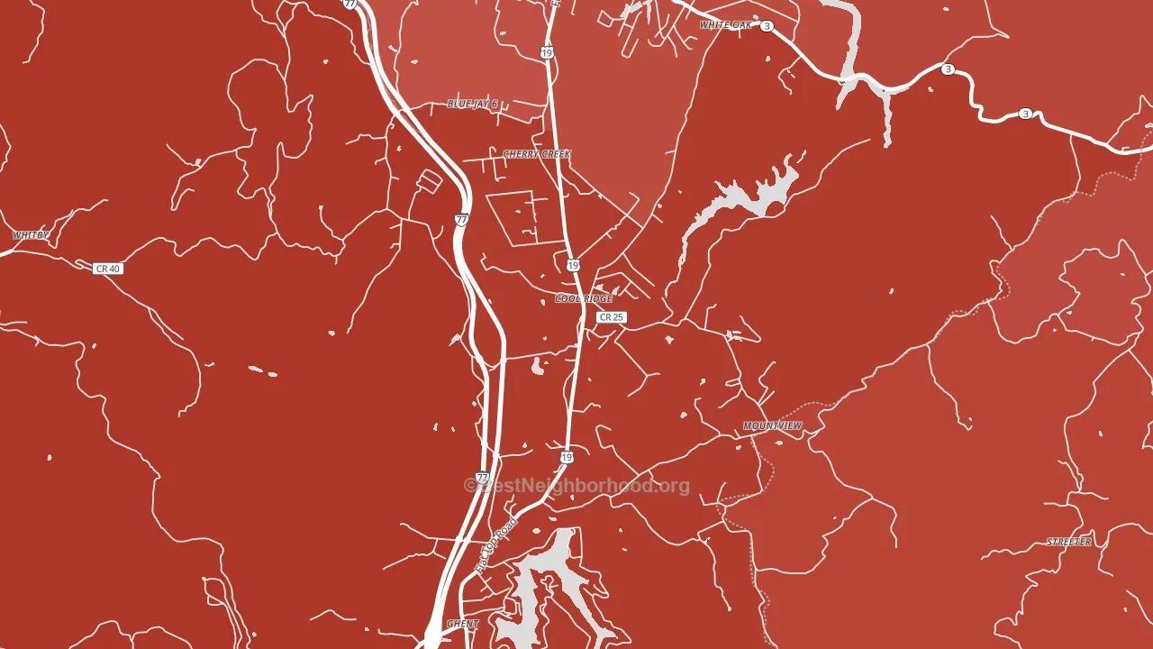25825, WV block-group political-lean map