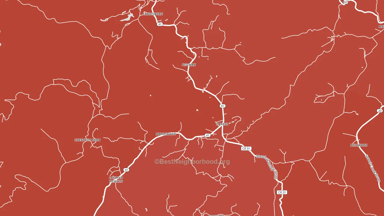 25831, WV block-group political-lean map
