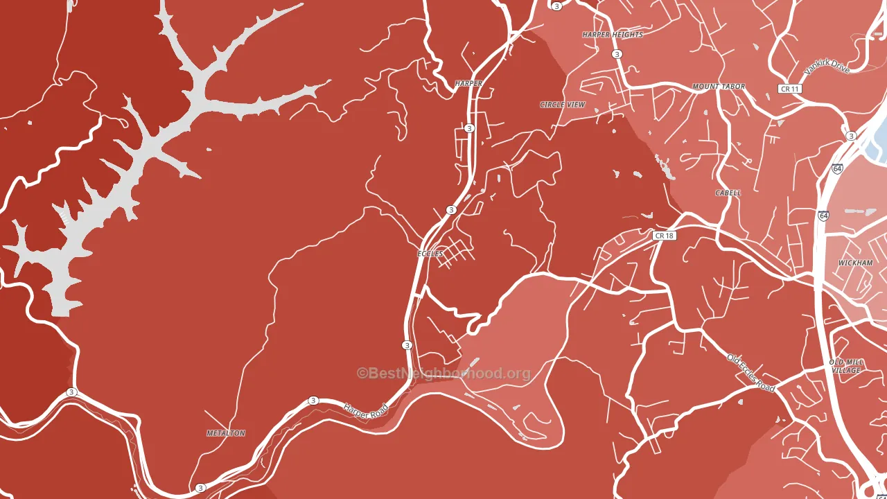 25836, WV block-group political-lean map