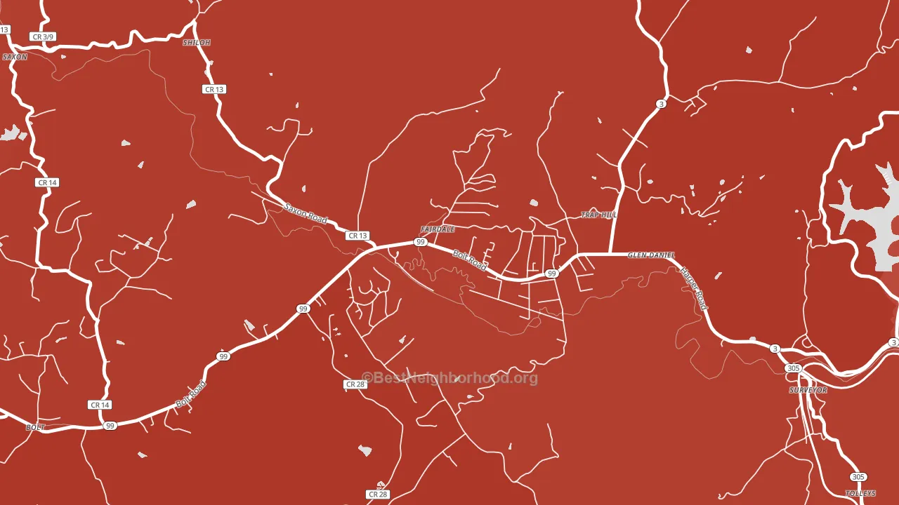 25839, WV block-group political-lean map