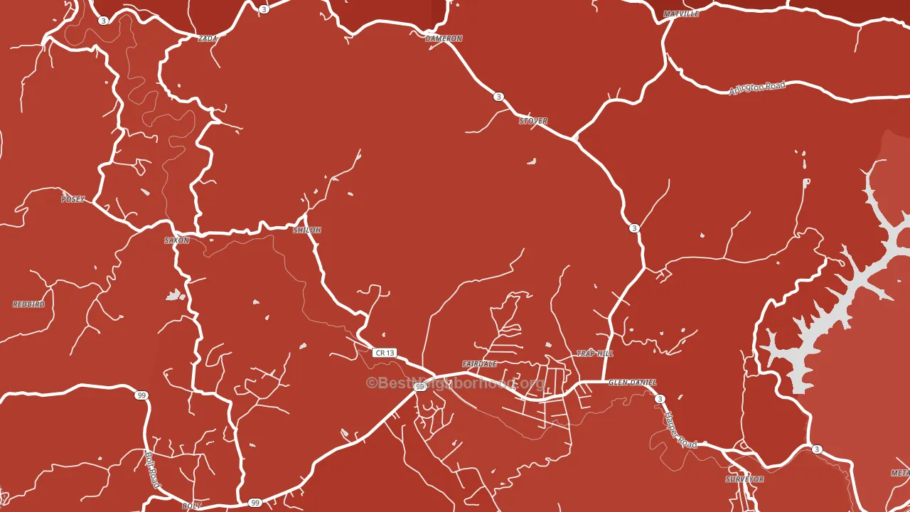 25844, WV block-group political-lean map