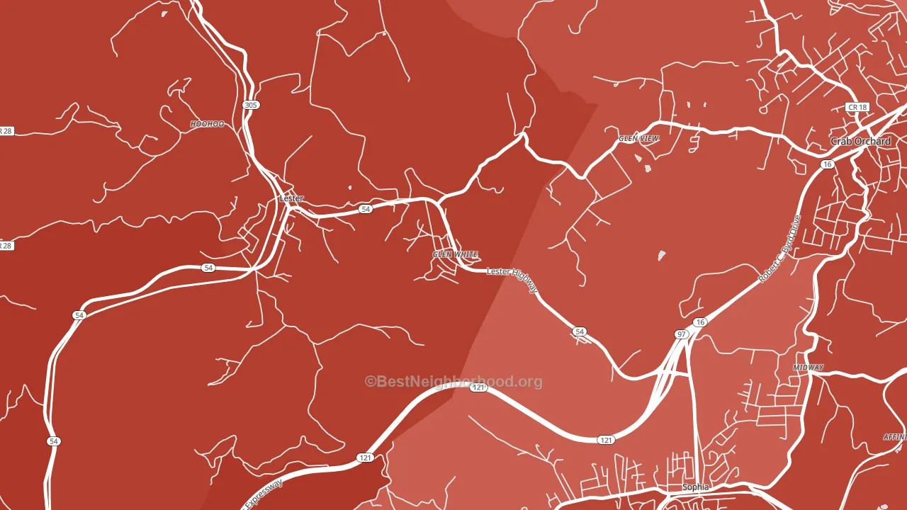 25849, WV block-group political-lean map