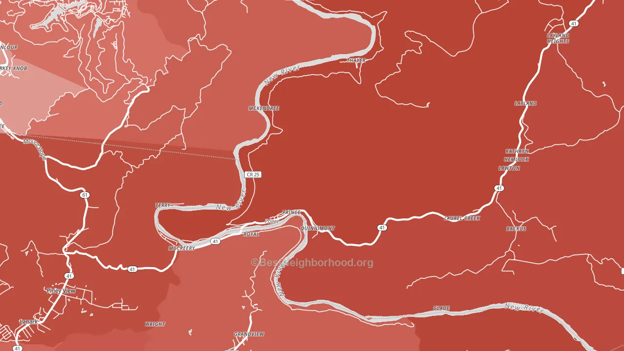 25864, WV block-group political-lean map