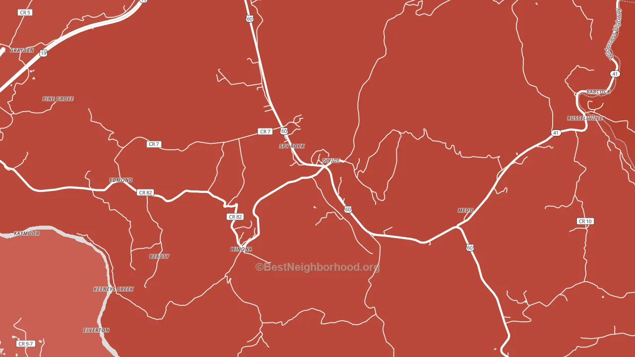 25868, WV block-group political-lean map