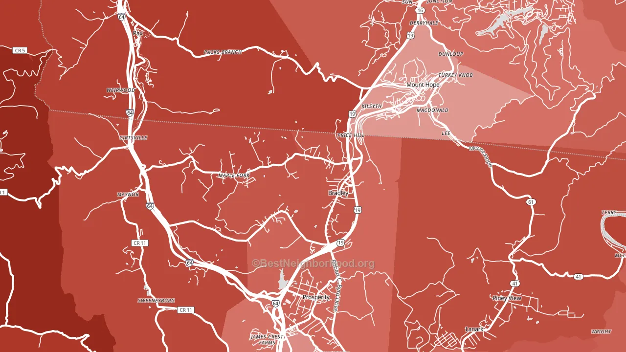 25880, WV block-group political-lean map