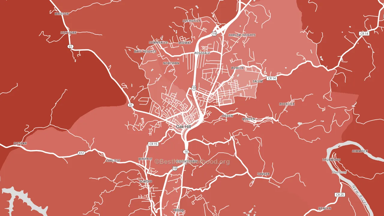 25901, WV block-group political-lean map
