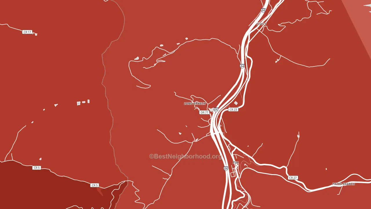 25904, WV block-group political-lean map