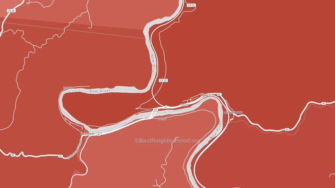 25907, WV block-group political-lean map