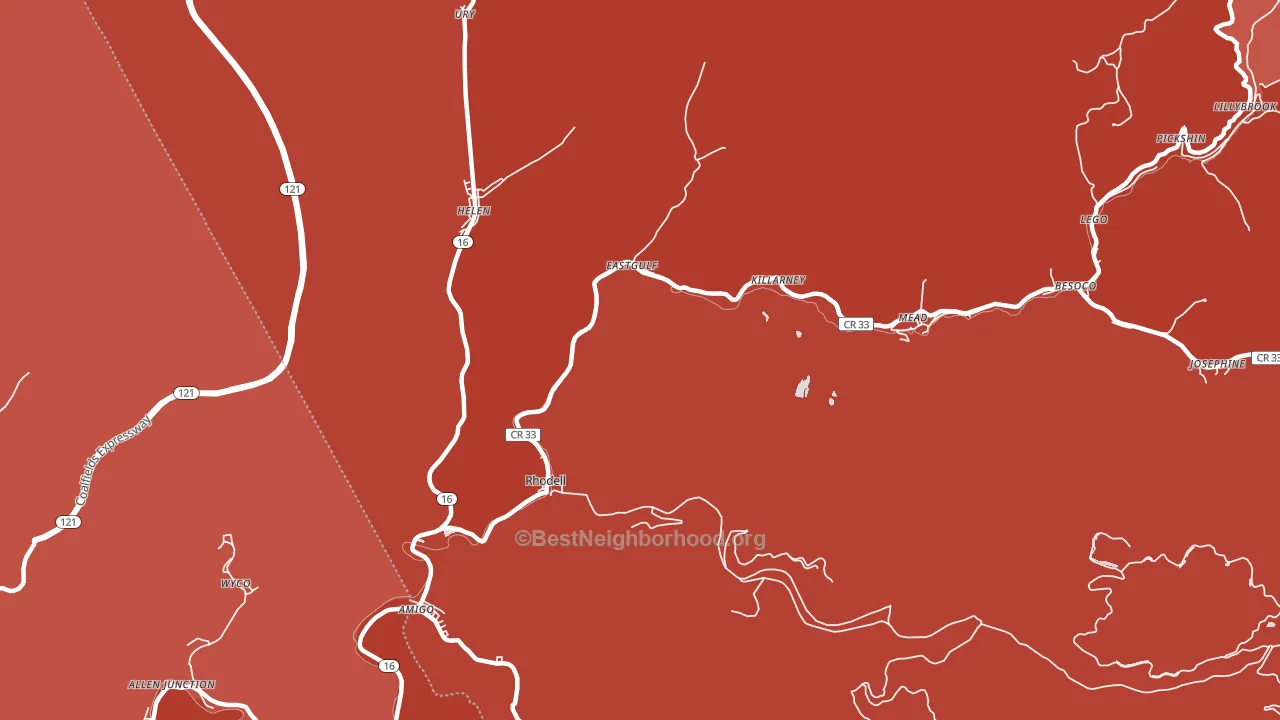 25915, WV block-group political-lean map