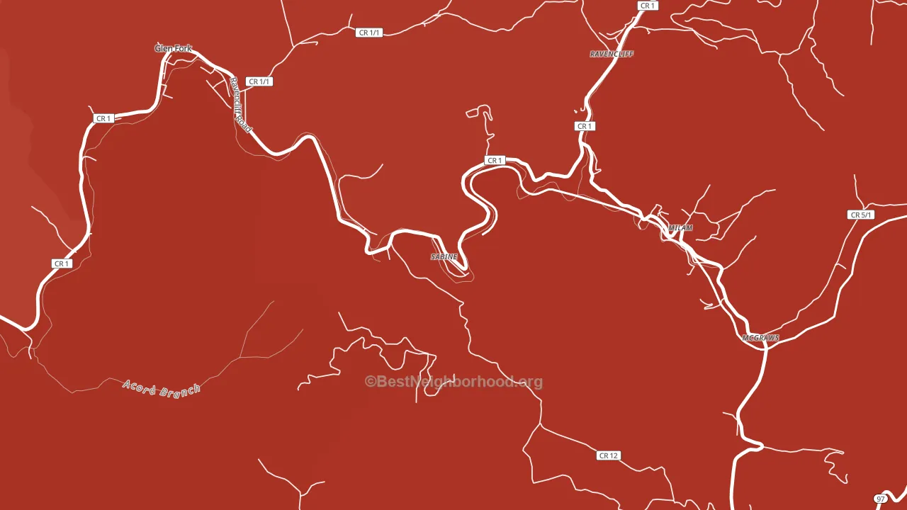 25916, WV block-group political-lean map