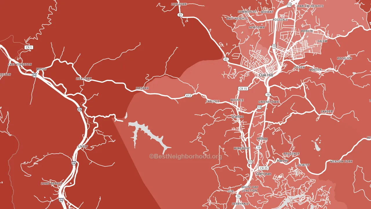 25917, WV block-group political-lean map