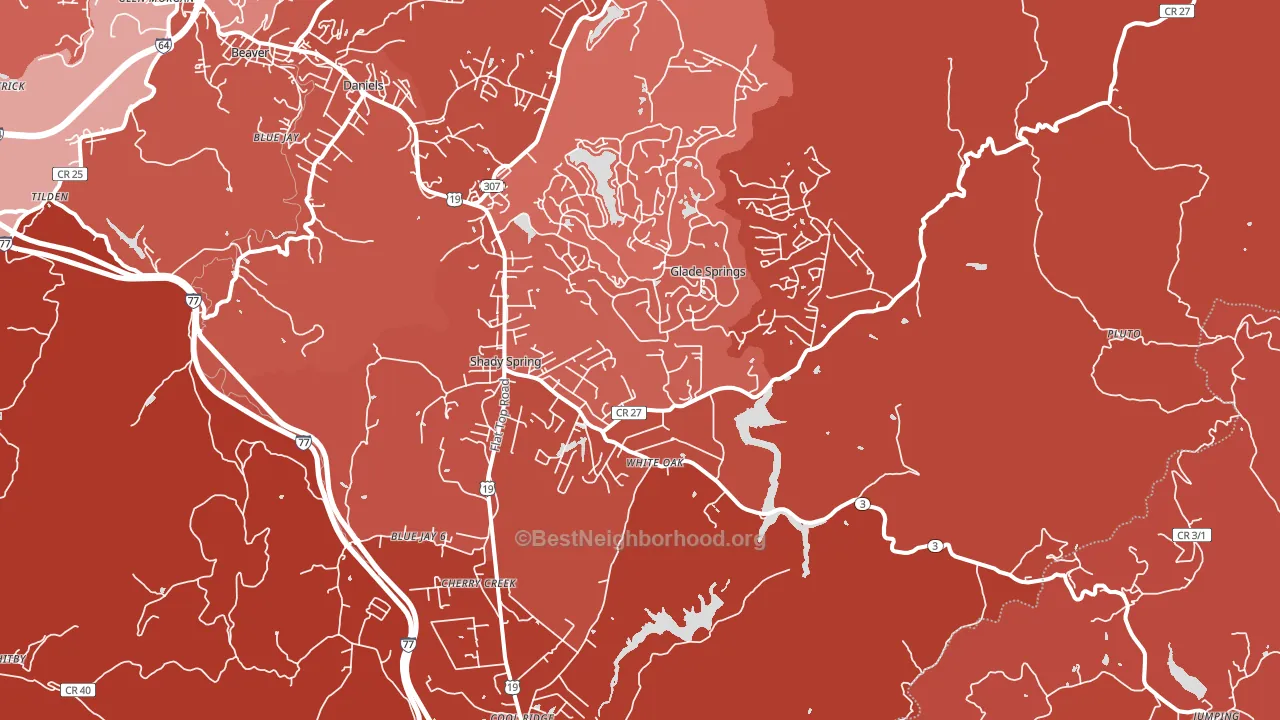 25918, WV block-group political-lean map