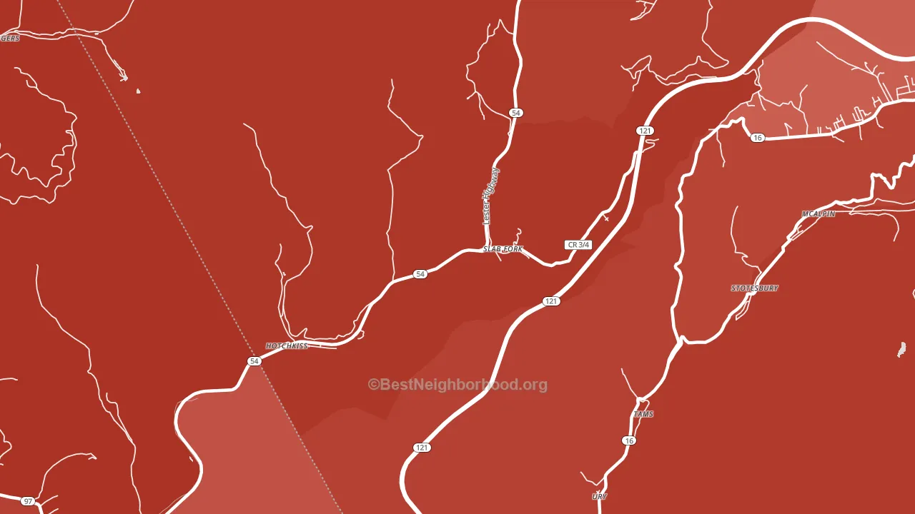 25920, WV block-group political-lean map
