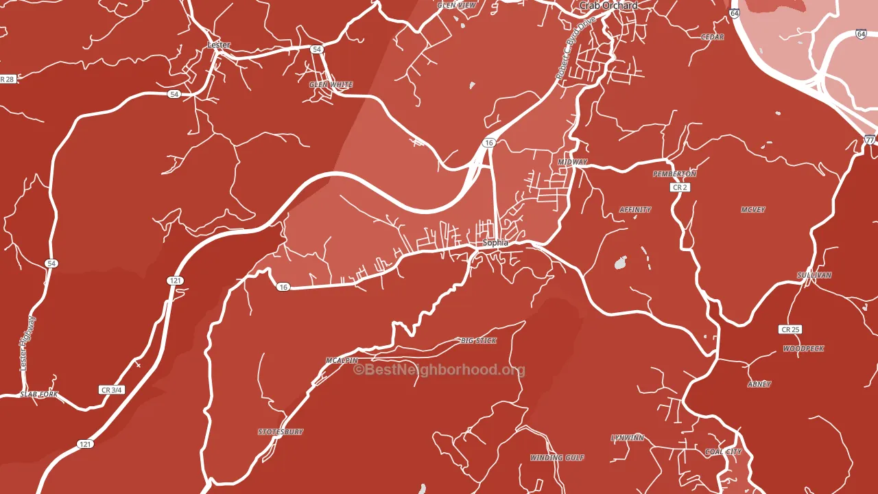 25921, WV block-group political-lean map