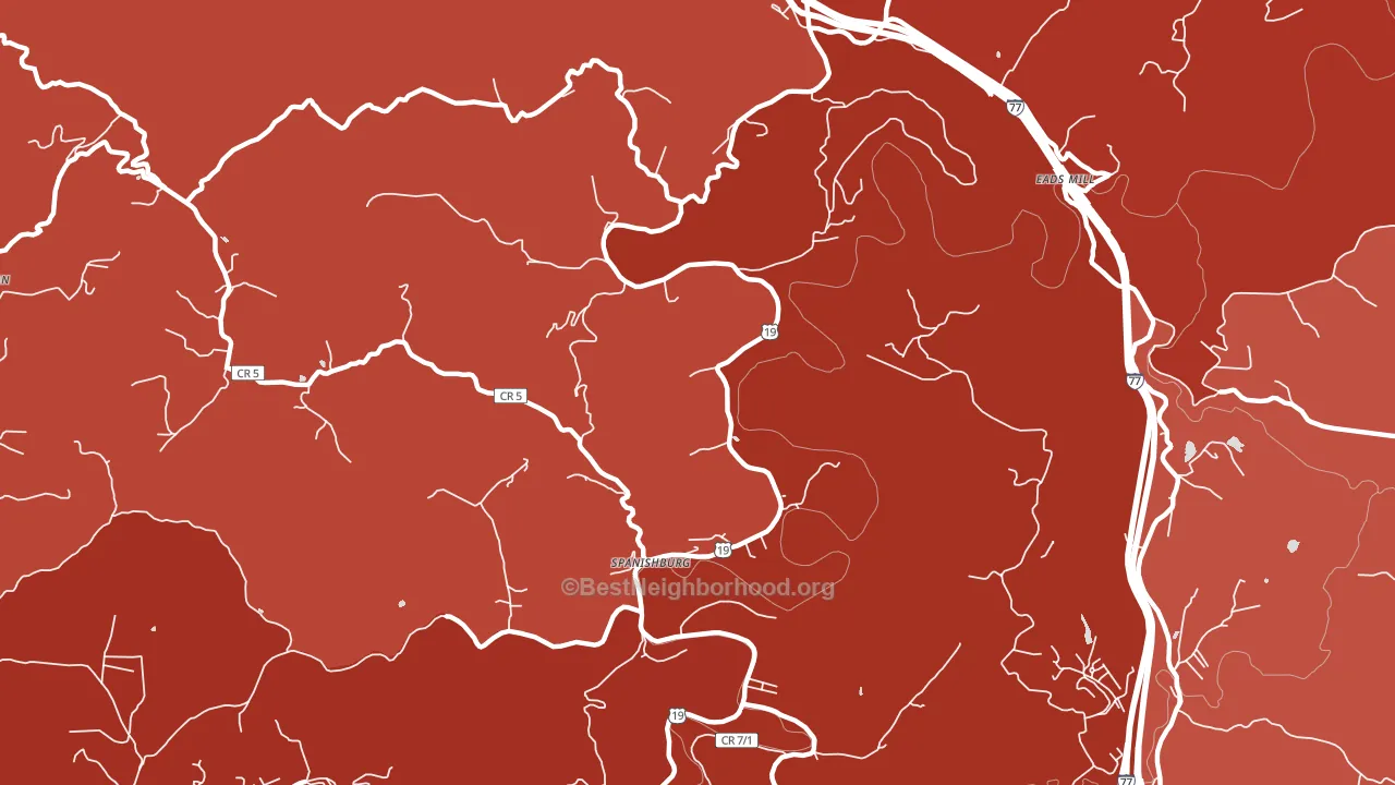 25922, WV block-group political-lean map