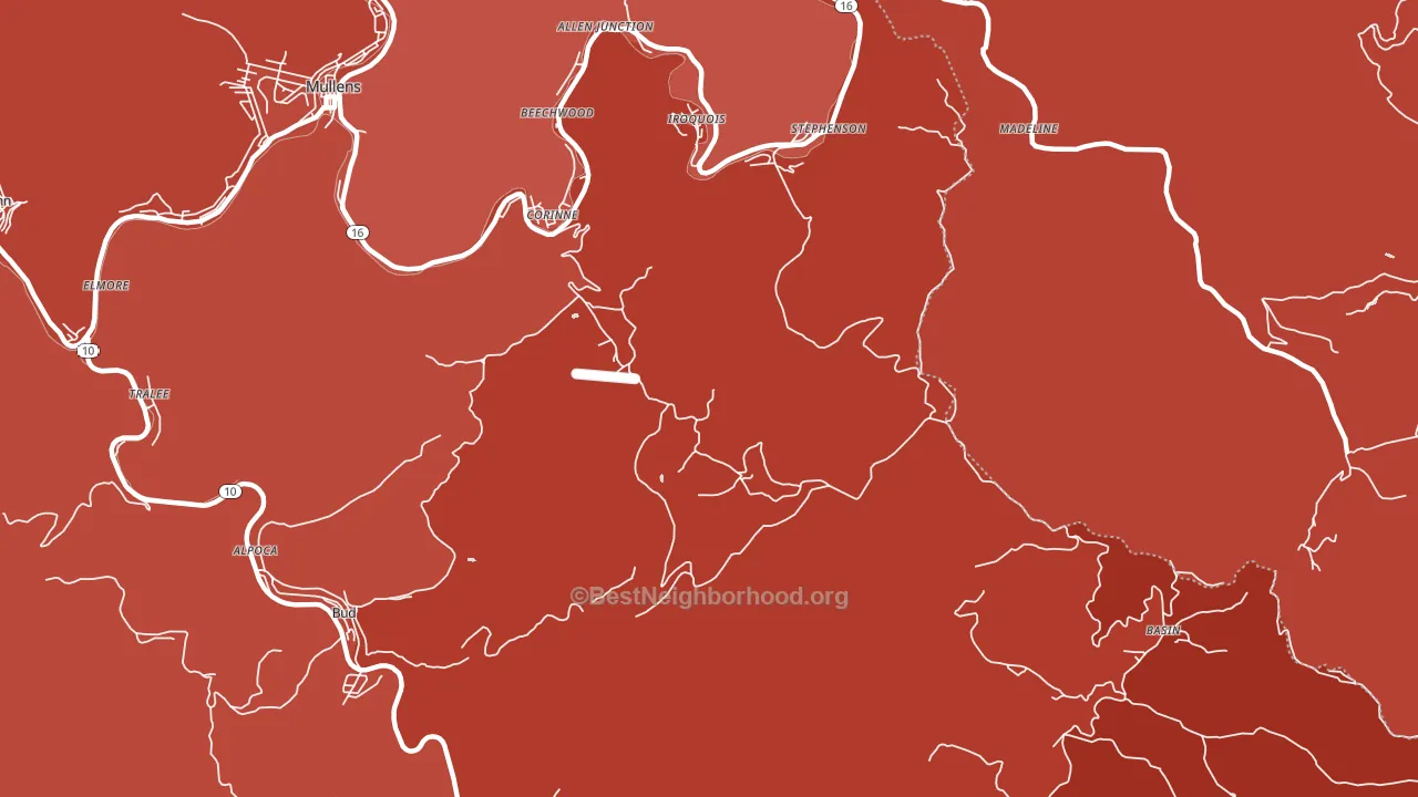 25928, WV block-group political-lean map
