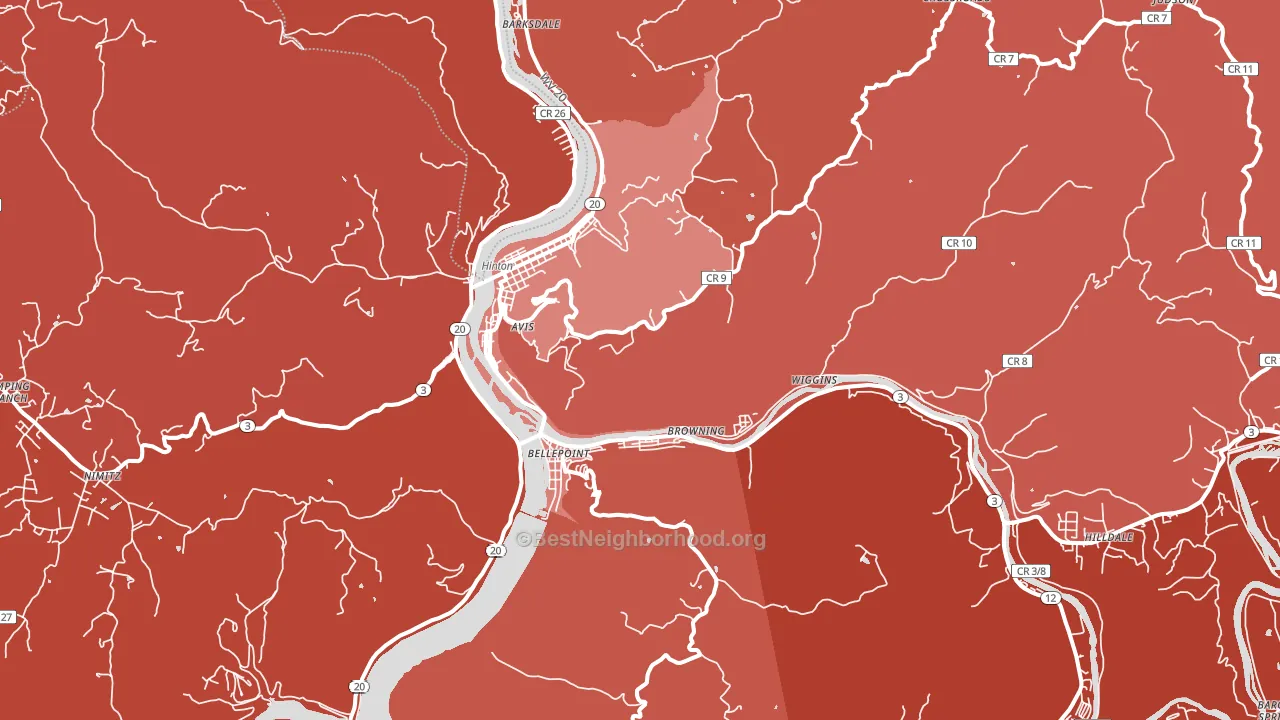25951, WV block-group political-lean map