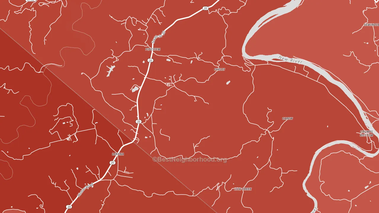 25979, WV block-group political-lean map