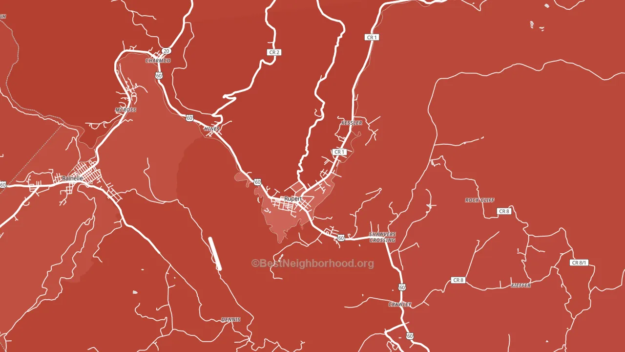 25984, WV block-group political-lean map