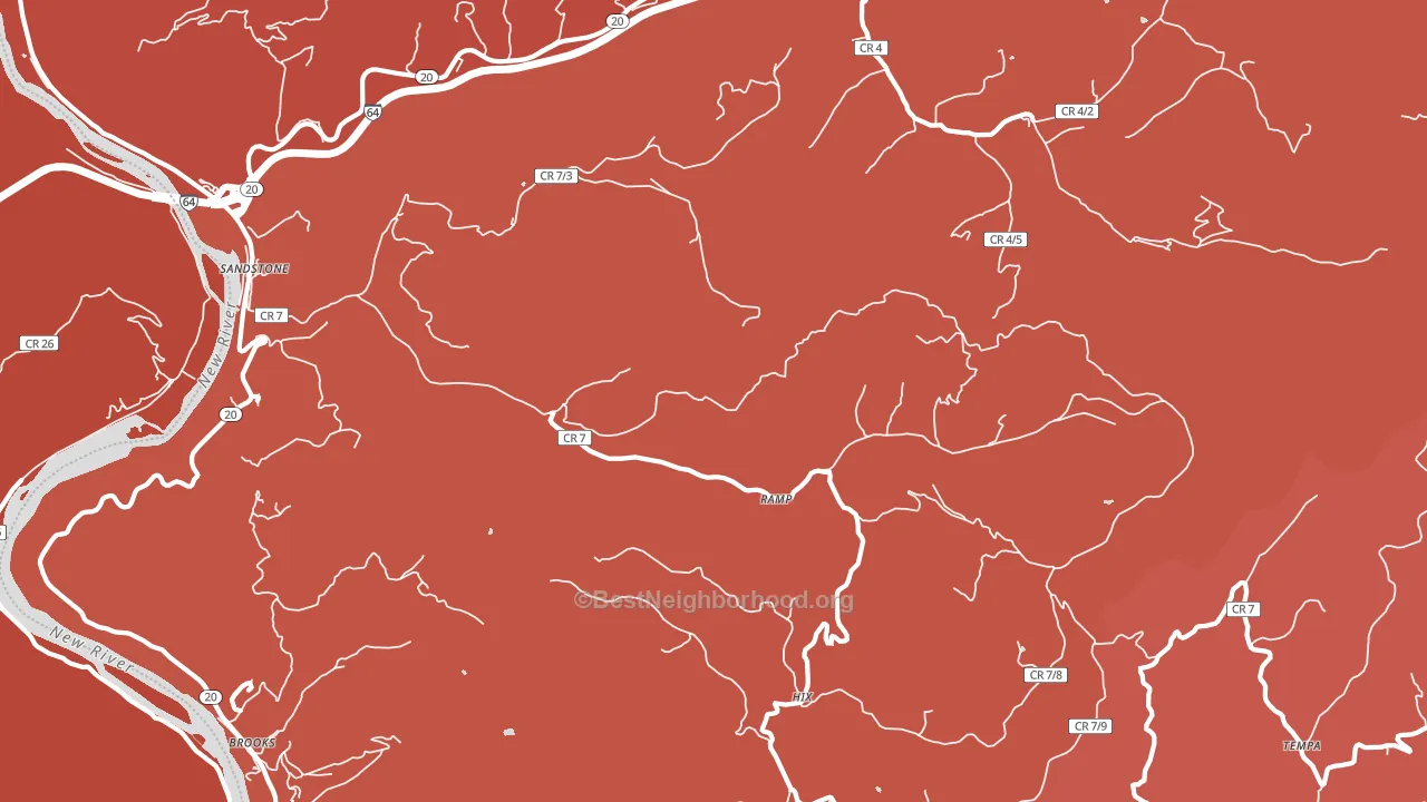 25985, WV block-group political-lean map