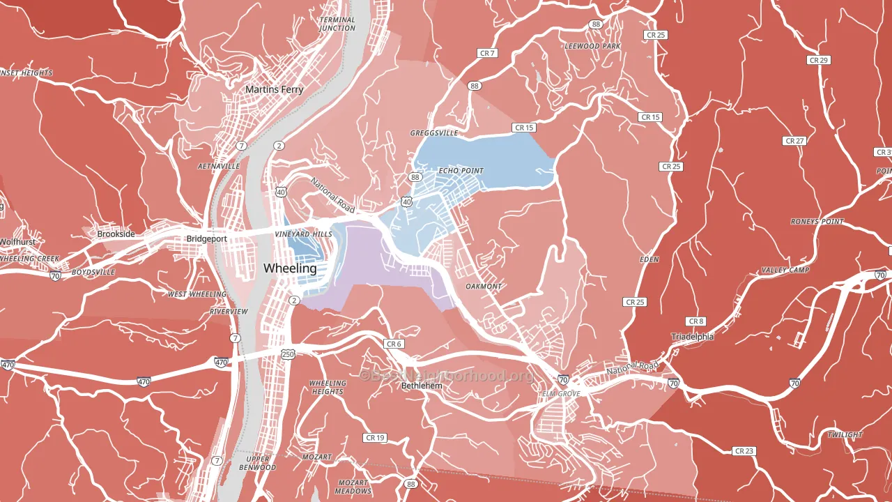 26003, WV block-group political-lean map