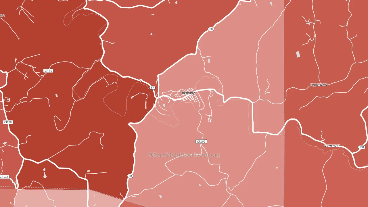 26032, WV block-group political-lean map