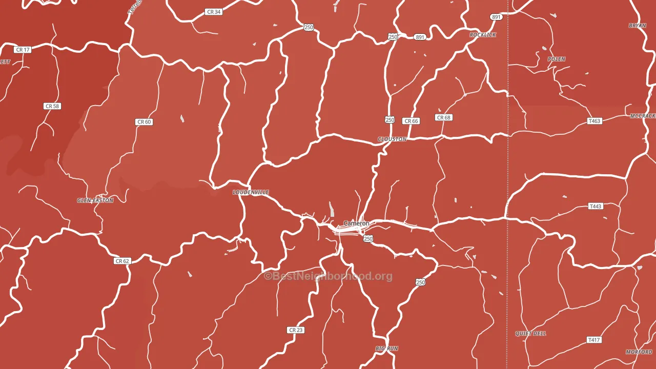 26033, WV block-group political-lean map