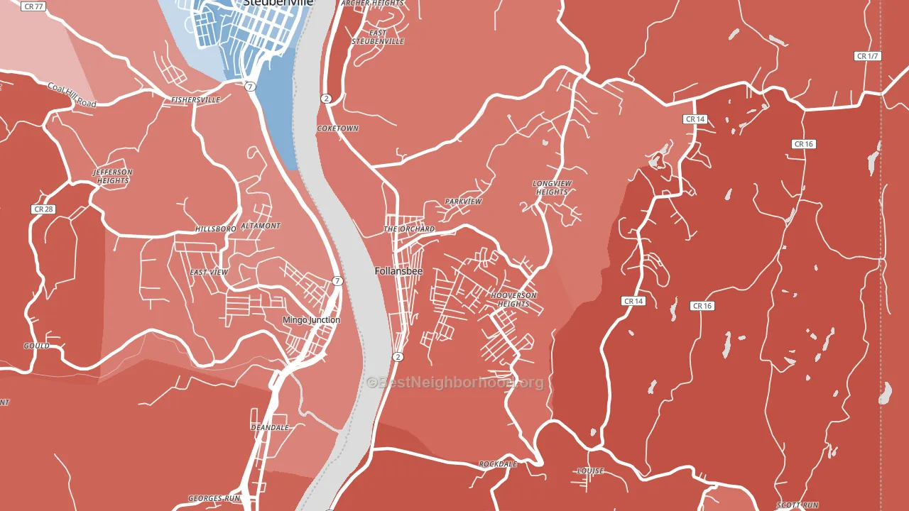 26037, WV block-group political-lean map