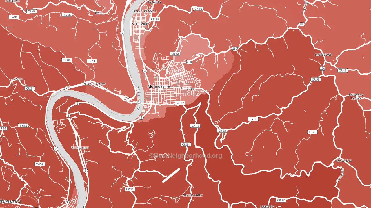 26041, WV block-group political-lean map