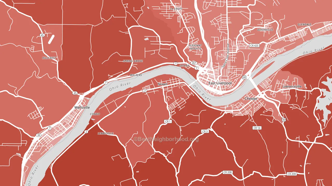 26050, WV block-group political-lean map