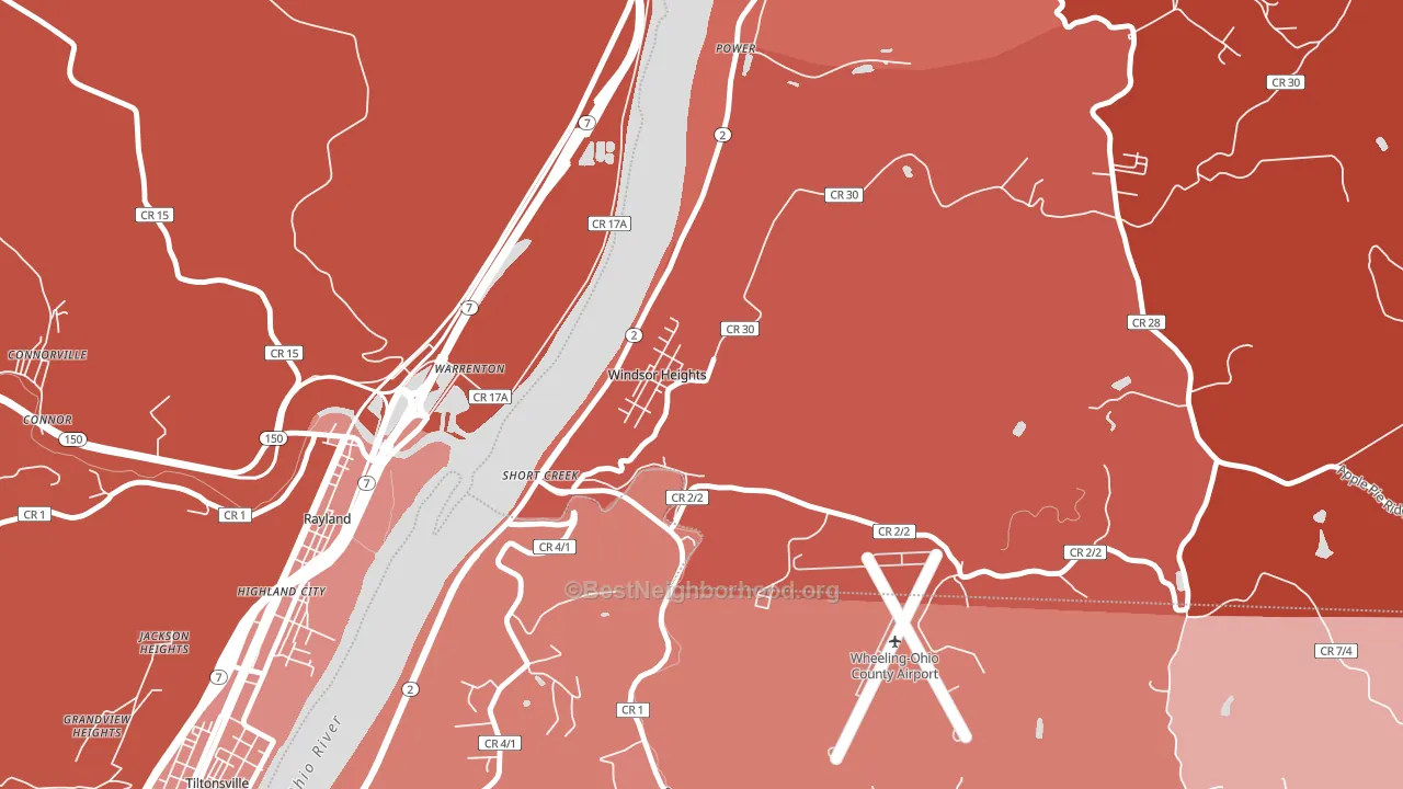 26075, WV block-group political-lean map