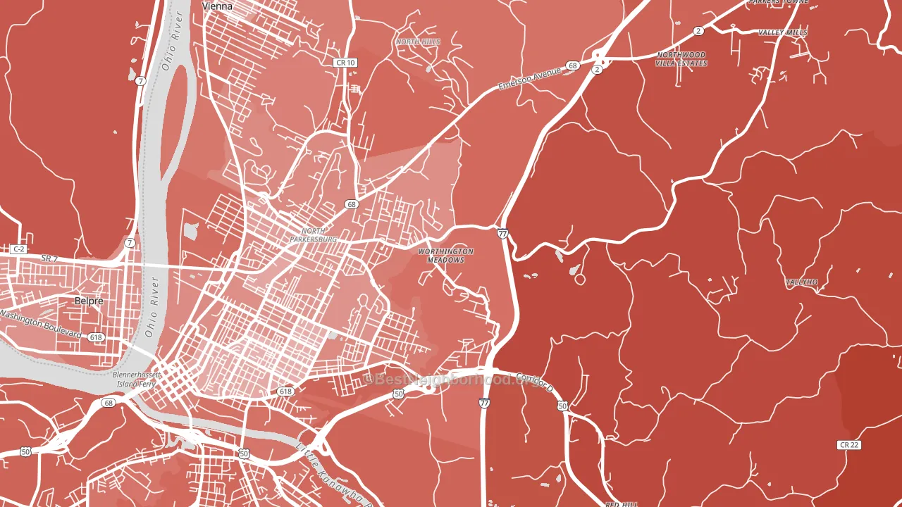 26104, WV block-group political-lean map
